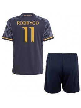 Real Madrid Rodrygo Goes #11 Dječji Gostujuci Dres kompleti 2023-24 Kratak Rukavima (+ kratke hlače)